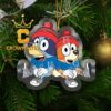 Detroit Lions Bluey And Bingo Acrylic NFL Christmas Tree Decoration Ornament