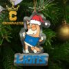 Detroit Lions Bluey Chilli Christmas NFL Acrylic Christmas Tree Decoration Ornament