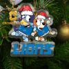 Detroit Lions Bluey Christmas Acrylic NFL Christmas Tree Decoration Ornament