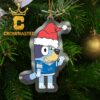 Detroit Lions Bluey Rugby Acrylic NFL Christmas Tree Decoration Ornament