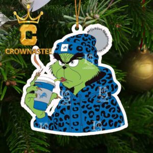 Detroit Lions Boujee Grinch NFL Football Christmas Tree Decoration Ornament