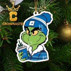 Detroit Lions Boujee Grinch NFL Football Xmas Christmas Tree Decor Ornament