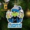 Detroit Lions Boujee Grinch NFL Football Xmas Christmas Tree Decor Ornament
