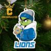 Detroit Lions Grinch 2 Coffee NFL Football Christmas Tree Decor Ornament