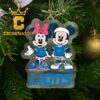 Detroit Lions Mickey And Minnie NFL Football Champions Arcylic Christmas Tree Decor Ornament