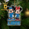 Detroit Lions Mickey And Minnie Football NFL Arcylic Christmas Tree Decoration Ornament