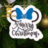 Detroit Lions Mickey And Minnie Rugby NFL Arcylic Christmas Tree Decor Ornament