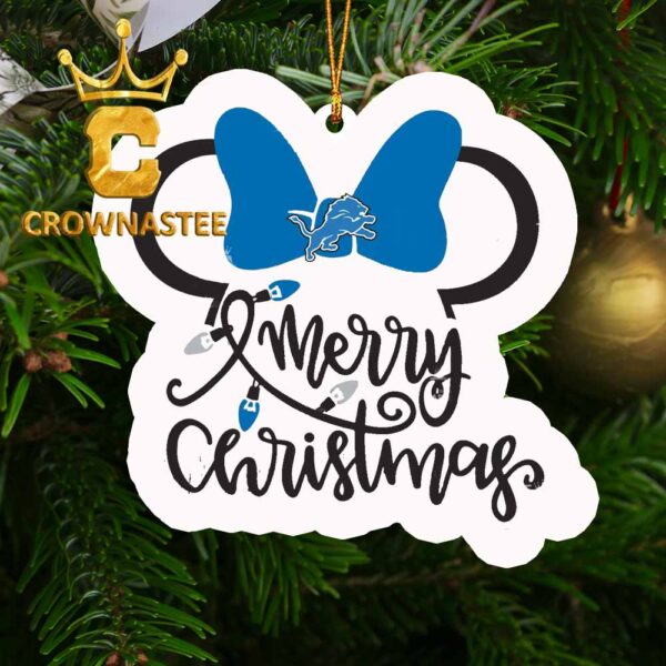Detroit Lions Mickey Christmas Acrylic NFL Decoration Christmas Tree Ornament