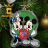 Detroit Lions Mickey Minnie Valentine Rugby NFL Acrylic Christmas Tree Decor Ornament