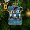 Detroit Lions Mickey Mouse Minnie NFL Football Acrylic Christmas Tree Decor Ornament