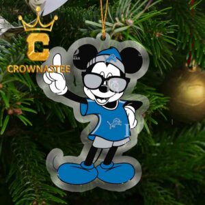 Detroit Lions Mickey Mouse NFL Acrylic Christmas Tree Decor Xmas Ornament