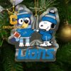 Detroit Lions Love Bluey Christmas NFL Acrylic Christmas Tree Decoration Ornament