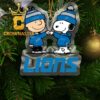 Detroit Lions Snoopy Sport NFL Acrylic Christmas Tree Decoration Ornament