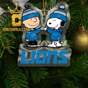 Detroit Lions Snoopy Sport NFL Acrylic Christmas Tree Decor Ornament