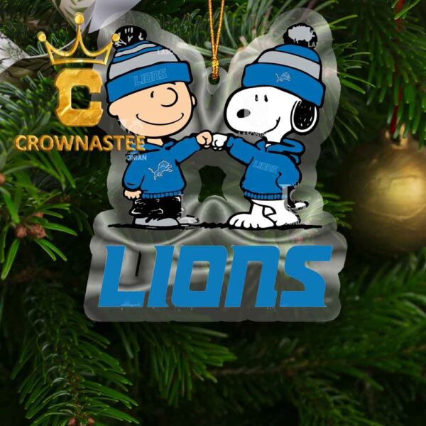 Detroit Lions Snoopy Sport NFL Acrylic Christmas Tree Decor Ornament