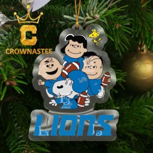 Detroit Lions Snoopy Sport NFL Acrylic Christmas Tree Decoration Ornament