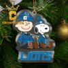 Detroit Lions Snoopy Sport Logo NFL Acrylic Christmas Tree Decoration Ornament