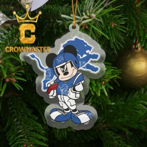 Detroit Lions Disney Mickey Mouse Acrylic NFL Xmas Christmas Tree Decor Ornament