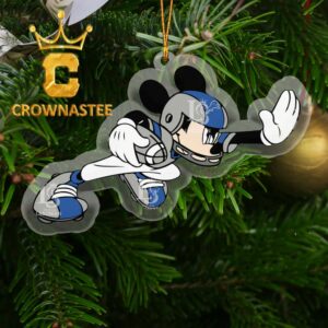 Detroit Lions Disney Mickey Mouse NFL Xmas Acrylic Christmas Tree Decor Ornament