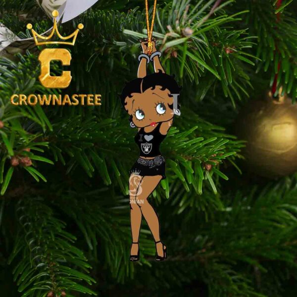 Las Vegas Raiders Betty Boop Love NFL Acrylic Christmas Tree Decoration Ornament