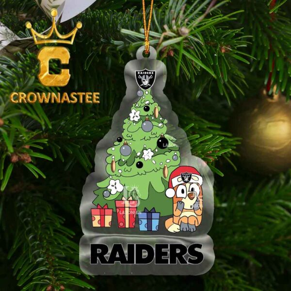 Las Vegas Raiders Bluey Chilli Christmas Tree NFL Acrylic Christmas Tree Decoration Ornament