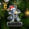 Las Vegas Raiders Bluey Friends Car NFL Acrylic Christmas Tree Decoration Ornament