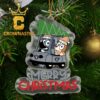 Las Vegas Raiders Bluey Merry Christmas Bluey Santa Claus NFL Acrylic Christmas Tree Decoration Ornament