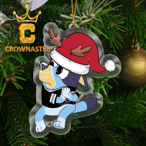 Las Vegas Raiders Bluey Santa Claus Christmas NFL Acrylic Christmas Tree Decoration Ornament