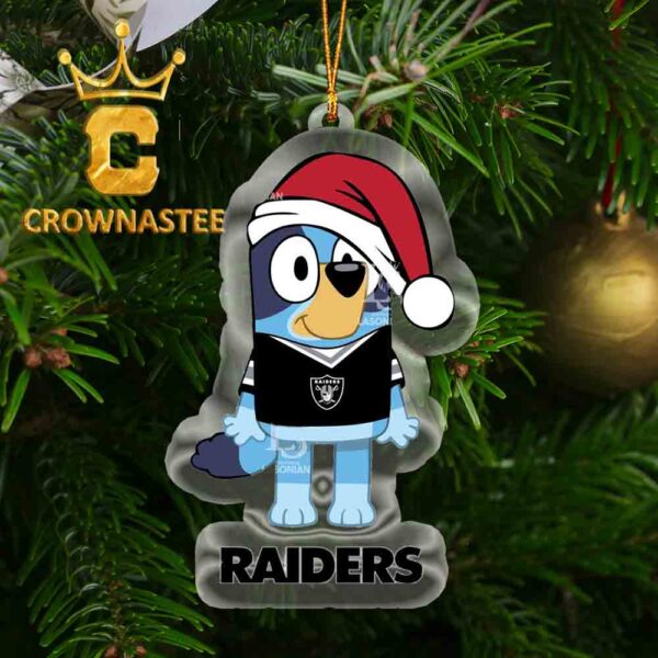 Las Vegas Raiders Christmas Bluey Sport NFL Acrylic Christmas Tree Decoration Ornament