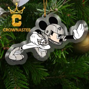 Las Vegas Raiders Disney Mickey Mouse Football NFL Acrylic Christmas Tree Decoration Ornament