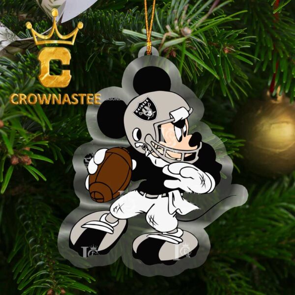 Las Vegas Raiders Disney Mickey Mouse NFL Acrylic Christmas Tree Decoration Ornament