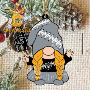 Las Vegas Raiders Gnomes Fan NFL Acrylic Christmas Tree Decoration Ornament