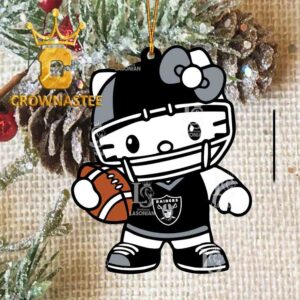 Las Vegas Raiders Hello Kitty Acrylic NFL Christmas Tree Decoration Ornament