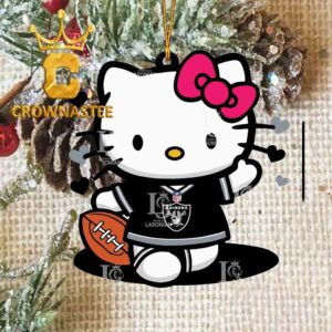 Las Vegas Raiders Hello Kitty NFL Acrylic Christmas Tree Decor Ornament