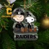 Las Vegas Raiders Snoopy & Bluey Football NFL Acrylic Christmas Tree Decoration Ornament