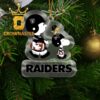 Las Vegas Raiders Snoopy Merry Christmas NFL Acrylic Christmas Tree Decoration Ornament
