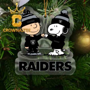 Las Vegas Raiders Snoopy NFL Sport Acrylic Christmas Tree Decoration Ornament