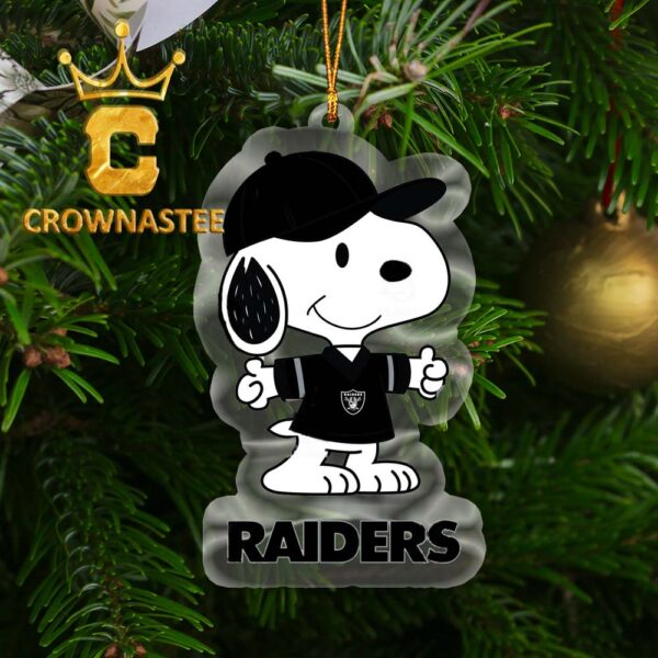 Las Vegas Raiders Snoopy Football NFL Acrylic Christmas Tree Decoration Ornament
