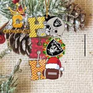 Las Vegas Raiders Ho Ho Ho NFL Acrylic Christmas Tree Decoration Ornament