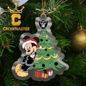 Las Vegas Raiders Mickey Christmas Tree NFL Acrylic Christmas Tree Decoration Ornament