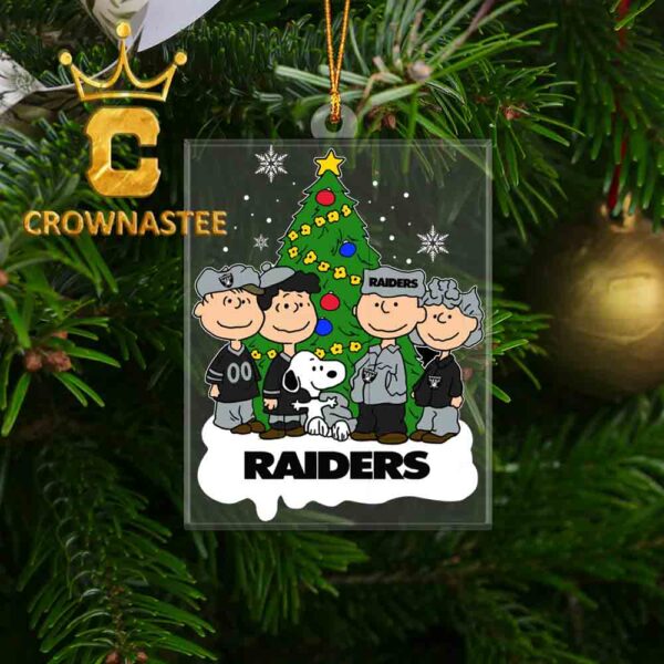 Las Vegas Raiders NFL Snoopy The Peanuts Christmas Acrylic Christmas Tree Decoration Ornament