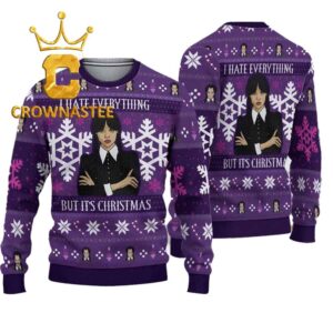Wednesday Addam I Hate Everything But It’s Christmas Ugly Sweater