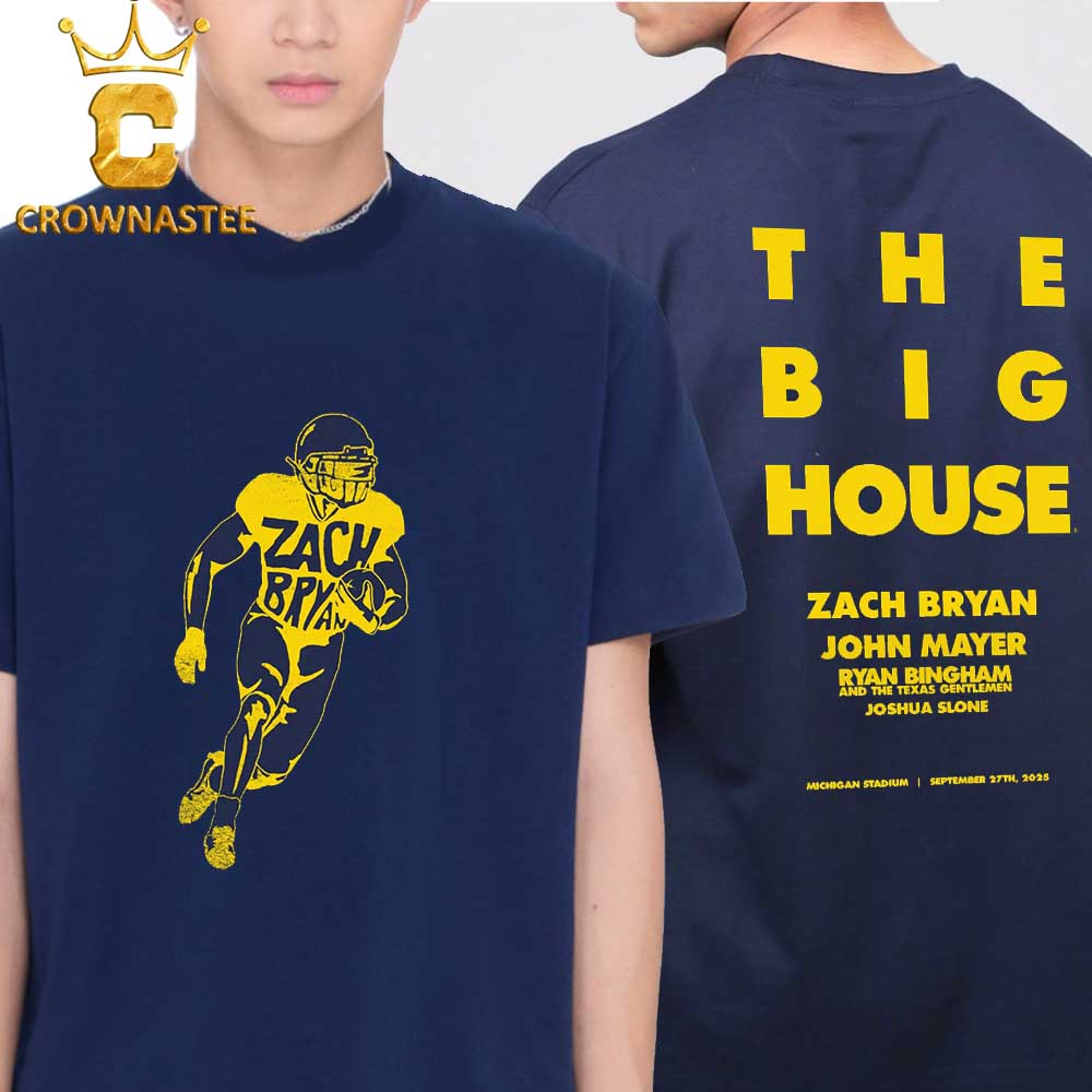 Zach Bryan Big House Michigan Stadium 2025 Two Sided T-Shirt Zach Bryan Big House Michigan Stadium 2025 Two Sided T-Shirt