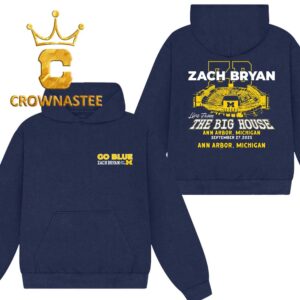 Zach Bryan Go Blue Michigan Wolverines 2025 Two Sided Hoodie