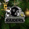 Las Vegas Raiders Stitch Christmas NFL Acrylic Christmas Tree Decoration Ornament