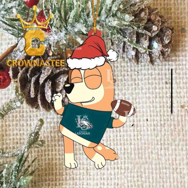 Philadelphia Eagles Bluey Chilli Christmas NFL Acrylic Christmas Tree Decoration Ornament