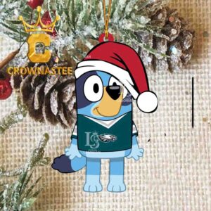 Philadelphia Eagles Bluey Dog Christmas NFL Decor Acrylic Christmas Tree Ornament