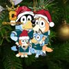 Philadelphia Eagles Bluey Dog Christmas NFL Decoration Acrylic Christmas Tree Ornament