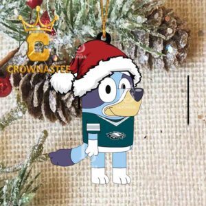 Philadelphia Eagles Christmas Bluey Hat NFL Acrylic Christmas Tree Decoration Ornament