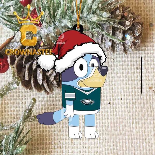 Philadelphia Eagles Christmas Bluey Hat NFL Acrylic Christmas Tree Decoration Ornament